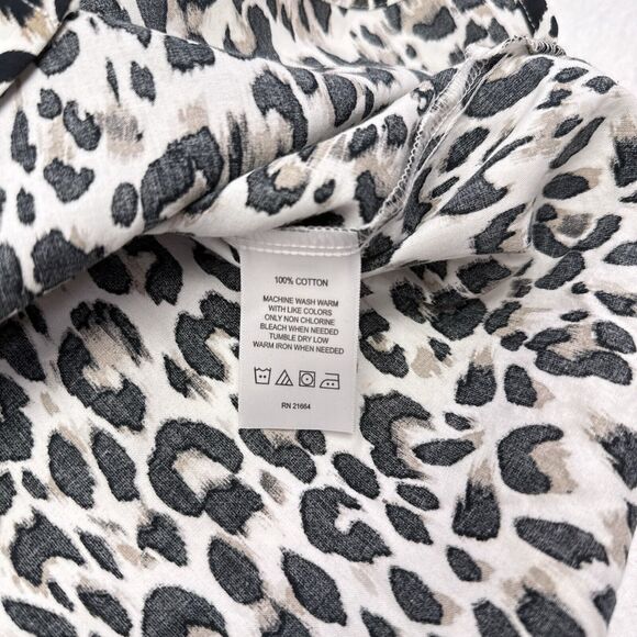 Foxcroft Top Womens Plus Size 20 Shaped Leopard Print Button Front Wrinkle Free - Picture 6 of 9